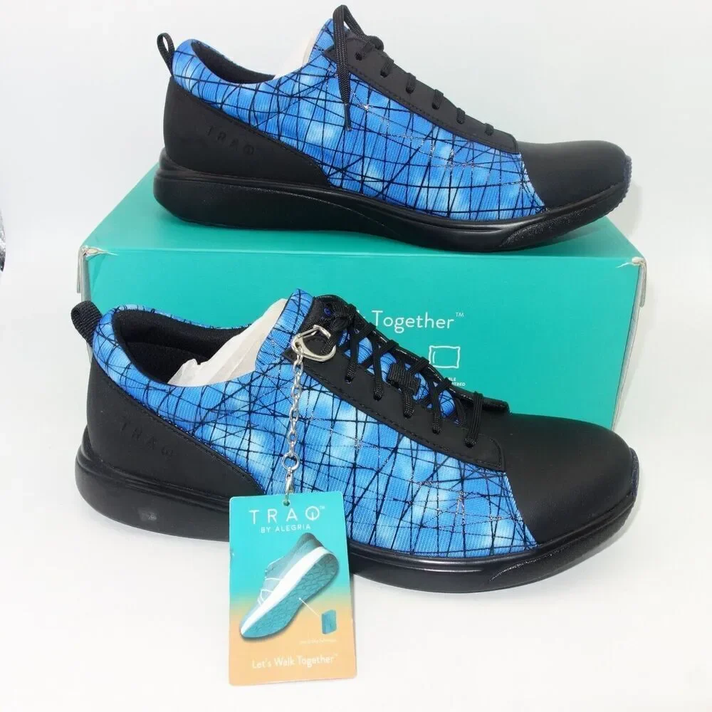 NEW Alegria Traq Qest Lace Up Smart Walking Shoes Blue Size 40 Women's 9.5-10
